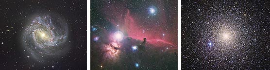 M83, the Horsehead nebula and globular cluster